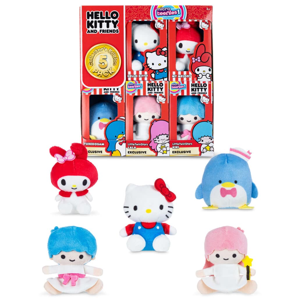 Micro Teenies Hello Kitty 5-Pack in and out of packaging