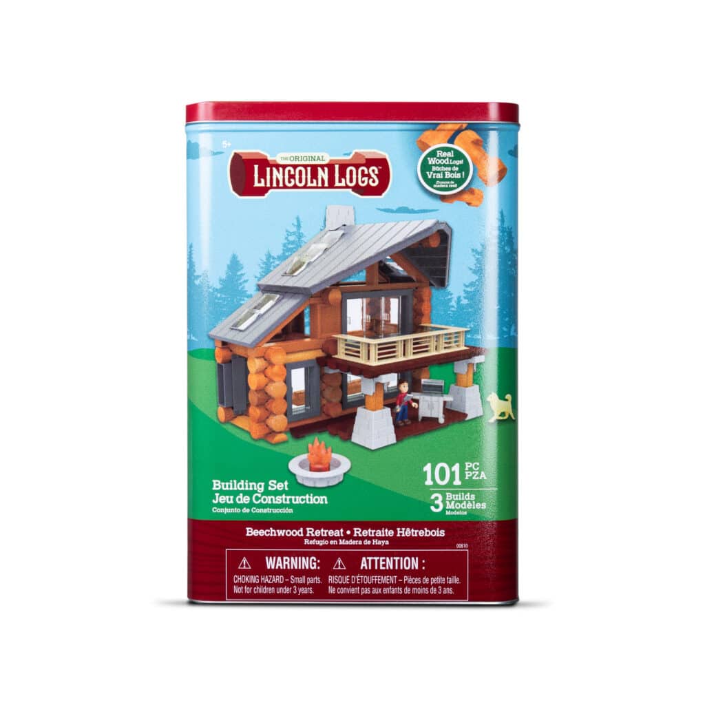 Front view of the packaging for Lincoln Logs Beechwood Retreat