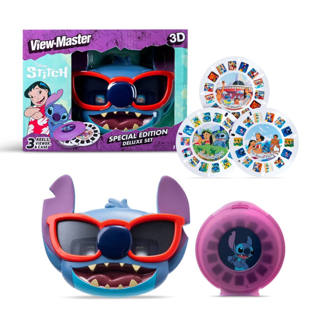 Stitch View Master Deluxe Set in and out of packagaing