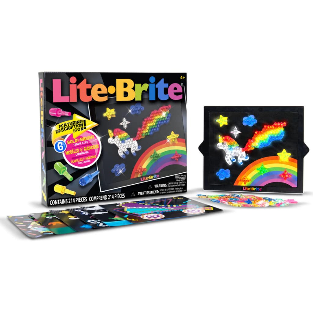Lite-Brite Classic, Bold & Bright Edition in and out of packaging