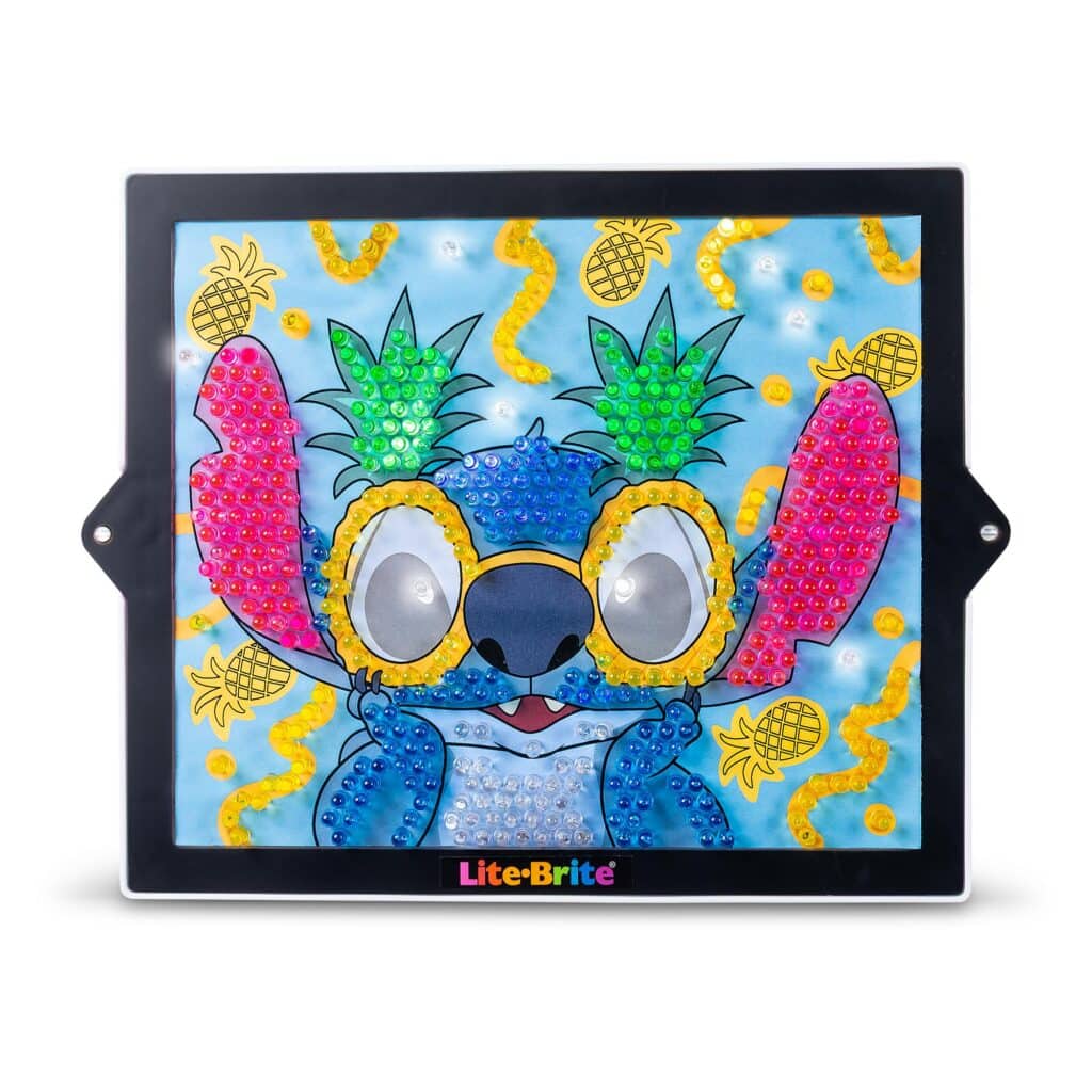 Straight on photo of the Lite-Brite ColorPOP! Stitch