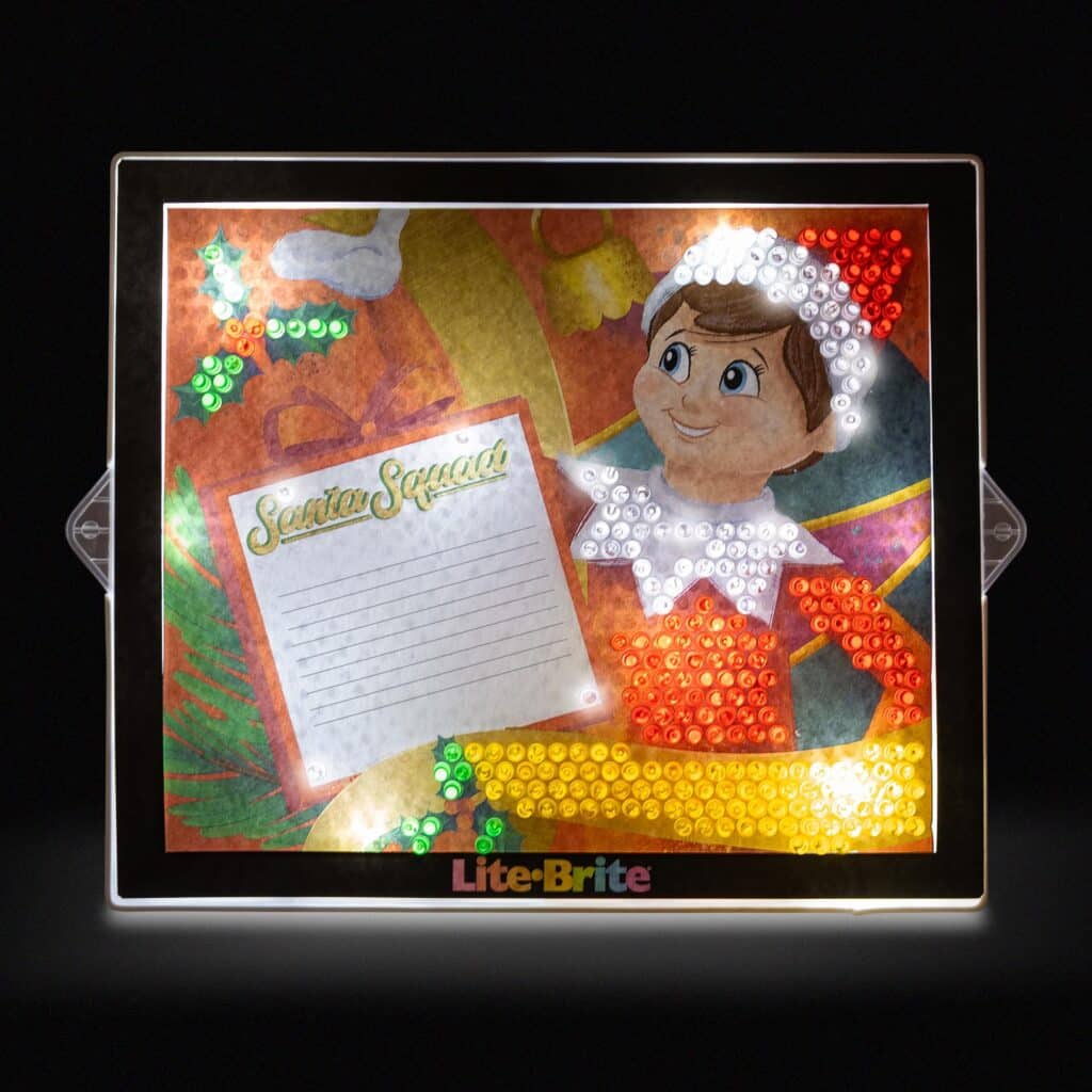 Lite-Brite ColorPOP! Elf on the Shelf lit up