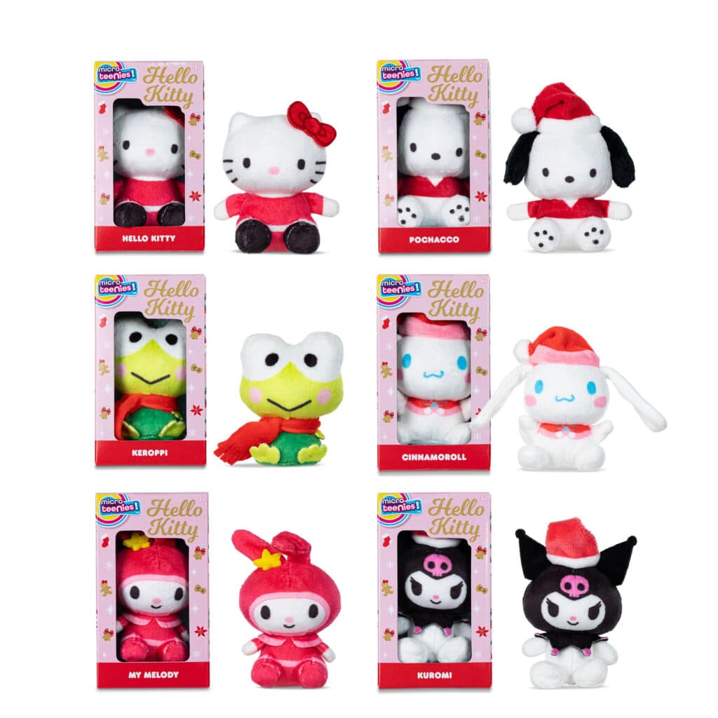 Micro Teenies Hello Kitty & Friends Holiday Stocking Stuffer Assortment in and out of packaging