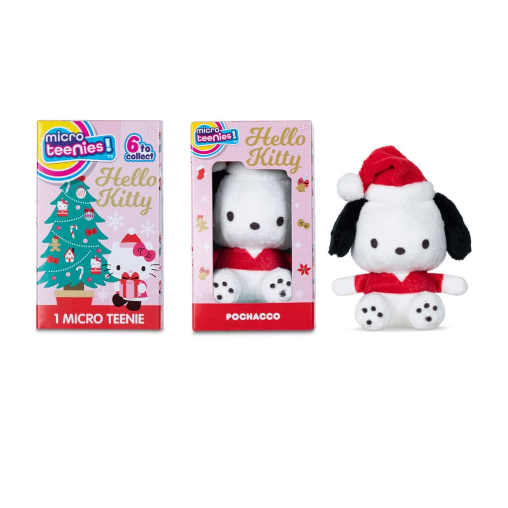 Holiday Pochacco from the Micro Teenies Hello Kitty & Friends Holiday Stocking Stuffer Assortment
