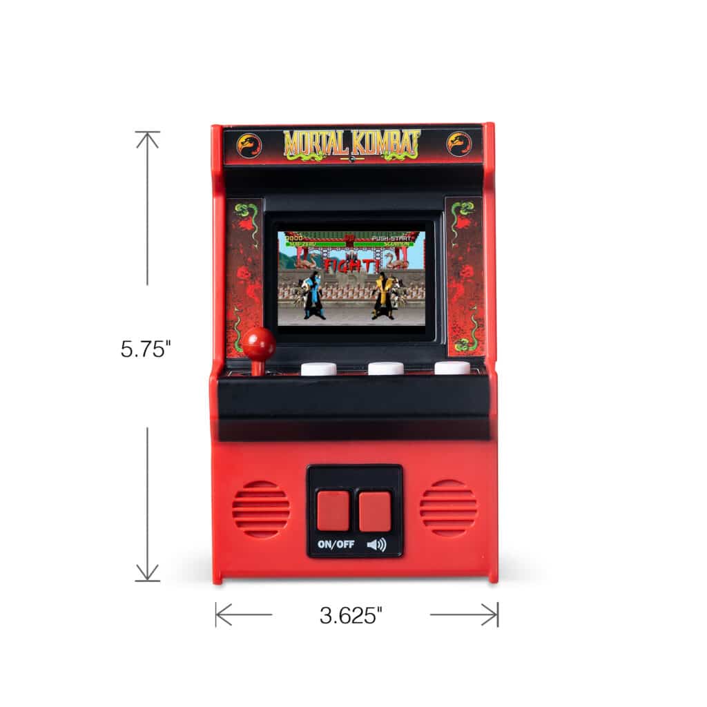 Arcade Classics Mortal Kombat Handheld Arcade Game Sizing dimensions