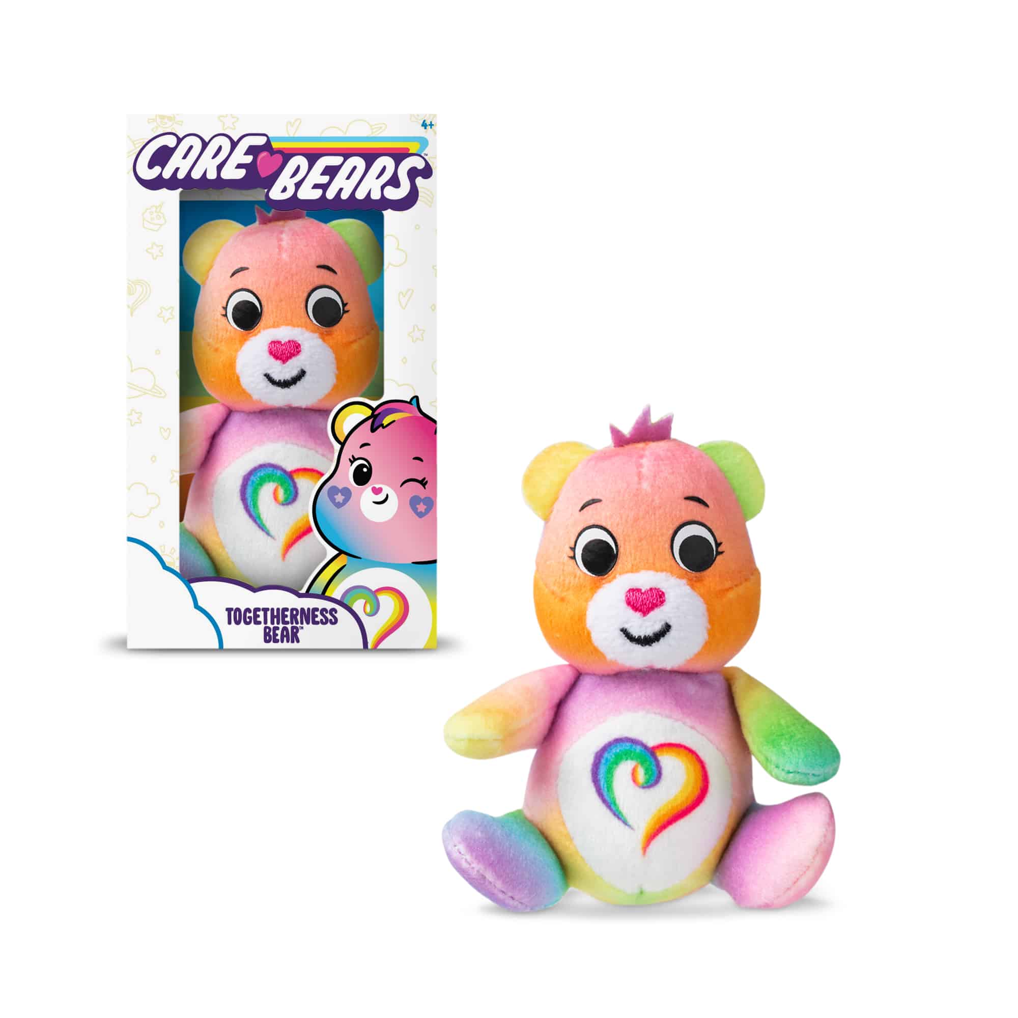 Care Bears Micro Plush - Togetherness Bear in and out of packaging