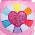 Close up of the Belly Badge on the Hopeful Heart Bear from the Sparkle Fun Size Collection