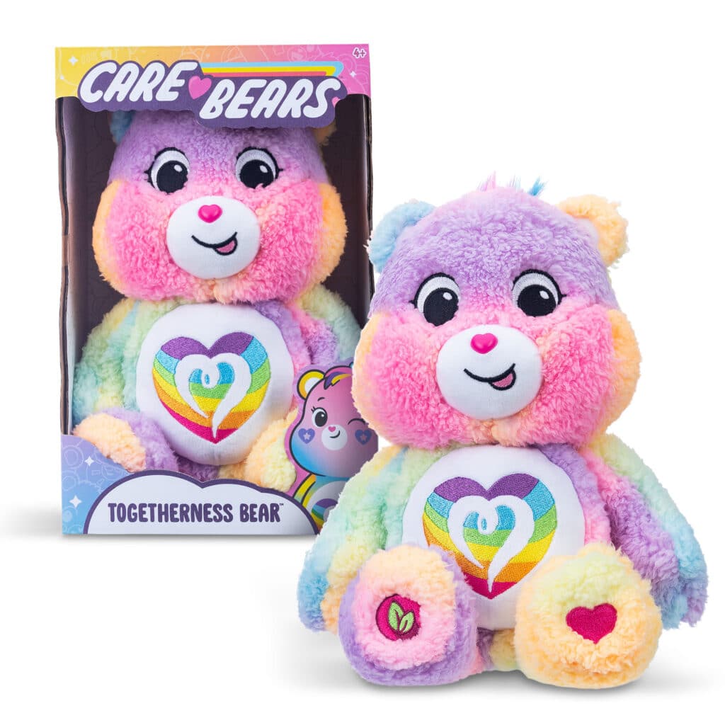Care Bears Medium Cozy Togetherness Bear Plush in and out of packaging