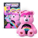 Care Bears - 14" Medium Plush - Rock-a-Lot Cheer Bear in and out of packaging
