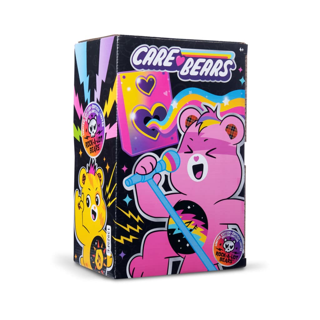 Care Bears - 14" Medium Plush - Rock-a-Lot Cheer Bear packaging