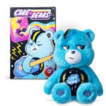 Care Bears - 14" Medium Plush - Rock-a-Lot Grumpy Bear in and out of packaging