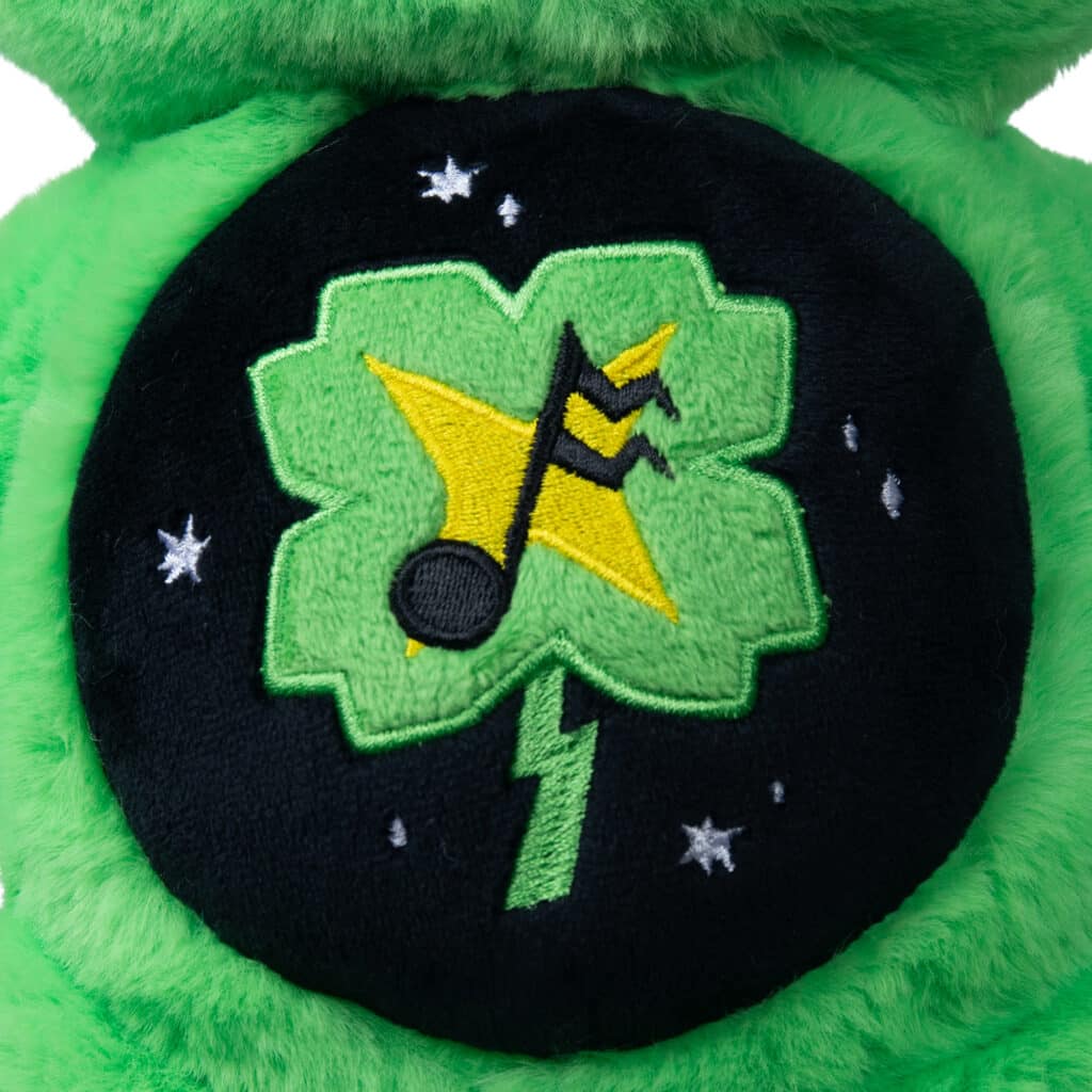Belly Badge on Care Bears - 14" Medium Plush - Rock-a-Lot Good Luck Bear