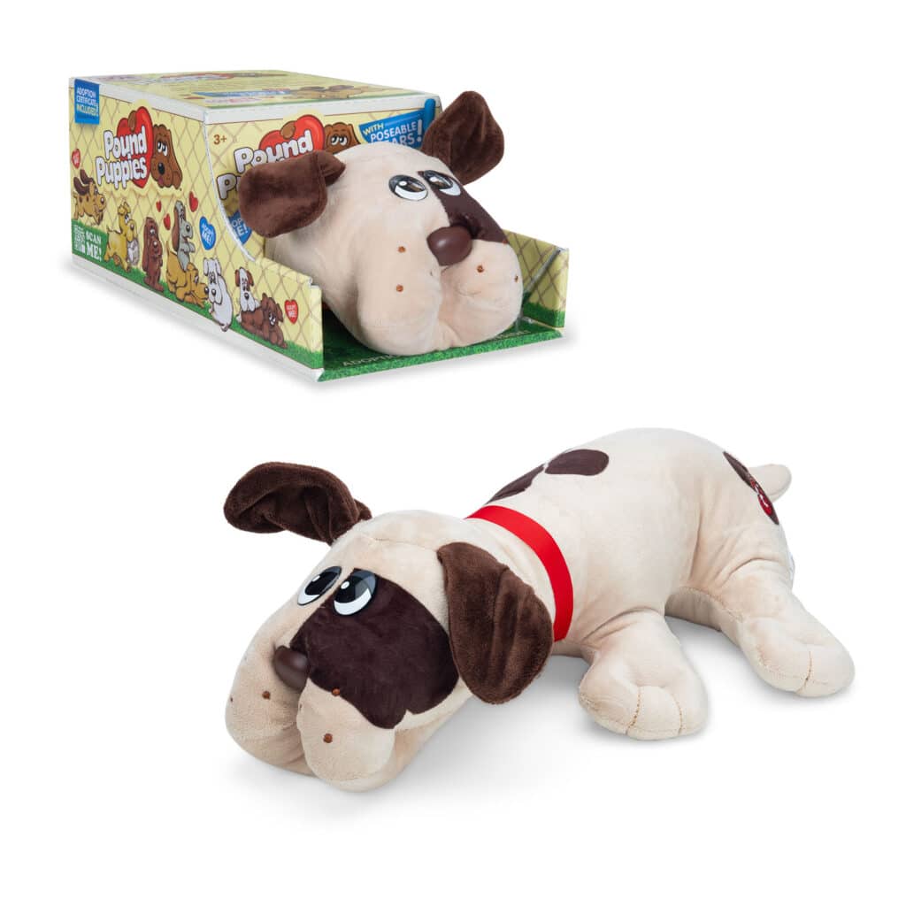 Pound Puppies Classic Assortment, Wave 3, Wire Ears Added Tan with Short Ears in and out of packaging