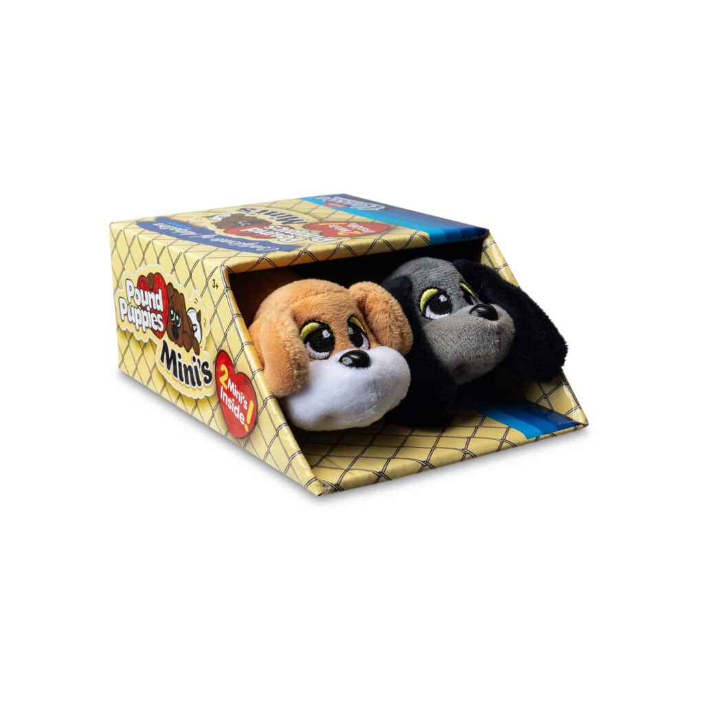 Mini Classics, Pound Puppies Mini 2-Pack, Tan & Gray in packaging