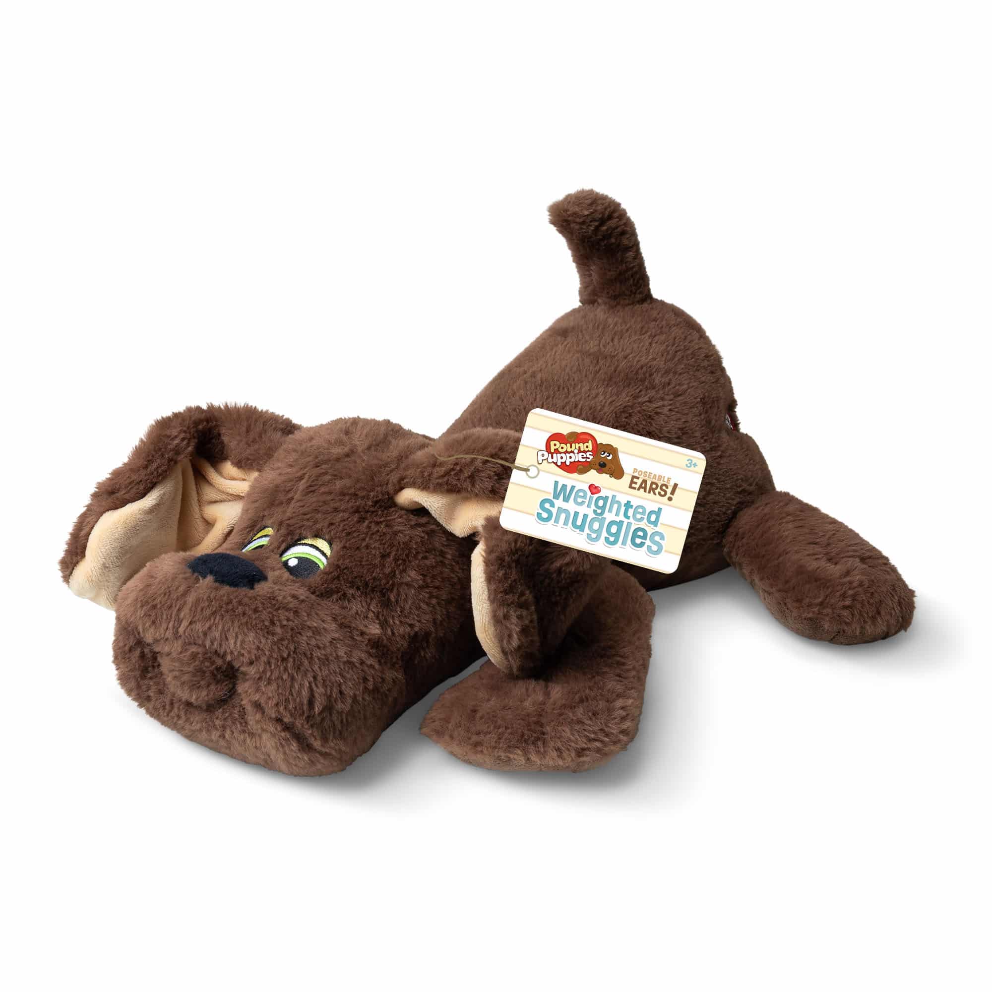 Pound Puppies, Weighted Snuggles, Dark Brown with Long Ears