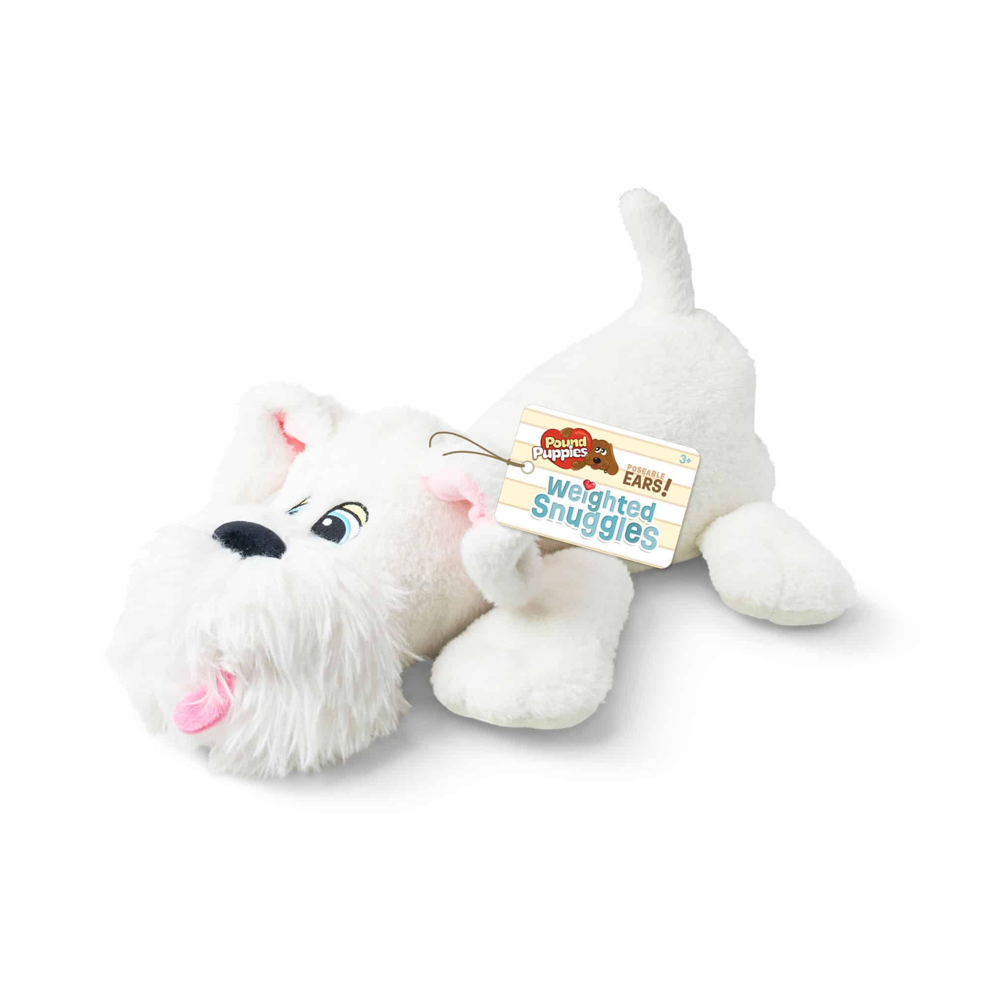 Pound Puppies, Weighted Snuggles, White with Fluffy Beard