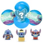 Photo includes the sphere packaging that enables the surprise unboxing to reveal which stitch figurine you got also featured in the photo is three of the potential stitch figurines you could get!