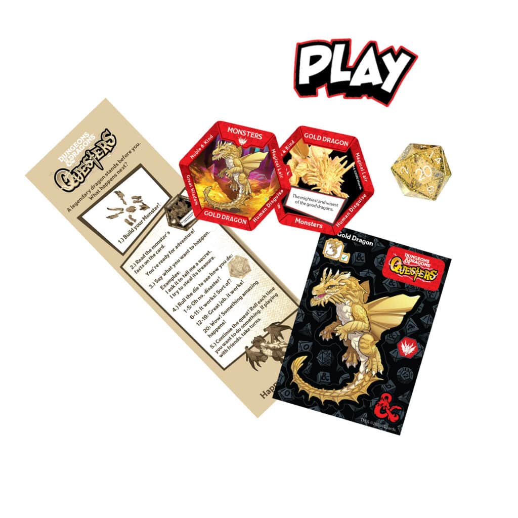 Dungeons & Dragons Questers - Gold Dragon Buildable Figure with Molten ...
