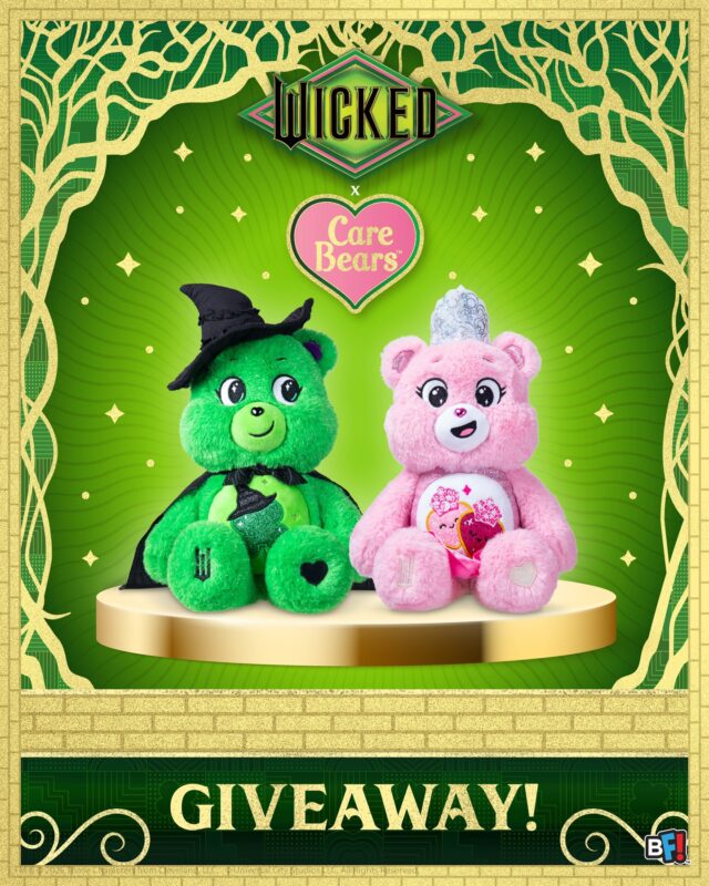 🩷💚 Enter to win the Care Bears x Wicked 2-Pack – Love-a-Lot Bear as Glinda & Good Luck Bear as Elphaba 🩷💚

🫧🧹 HOW TO ENTER 🫧 ​🧹 
- Like this post 💕 ​
- Follow @basicfuntoys @carebears
@wickedmovie 💕 ​
- Repost 🔁 for a bonus entry ​

One winner will be randomly selected
and contacted via DM after the
giveaway has ended on Oct 14th at
12pm EST. Per Instagram rules, this
promotion is in no way sponsored,
administered, or associated with
Instagram.