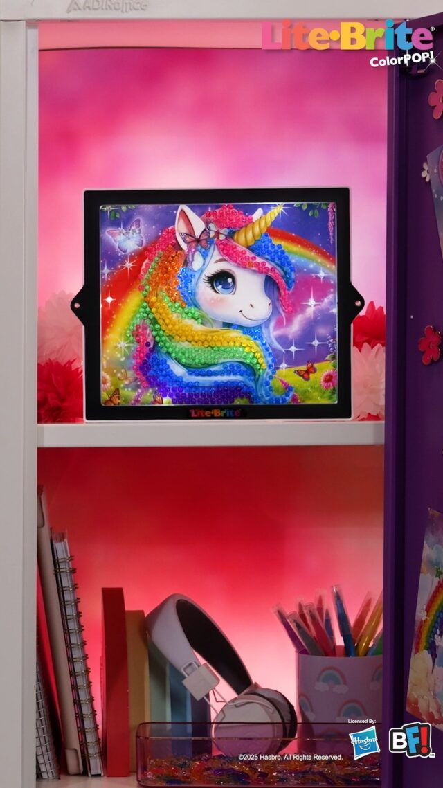 Lite-Brite ColorPOP! Rainbow Dreams 🌈 
Time to decorate your locker, desk, or dorm with a pop of light and color 💡✨ 
#Back2School #LiteBrite #BasicFunToys #Nostalgia #ComingSoon!
