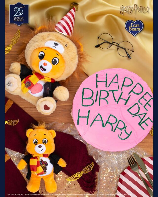 Happy Birthday, Harry! Celebrating 25 years of magic with our Gryffindor Care Bears #harrypotterxcarebears #harrypotter #HPxCB #basicfun @carebears