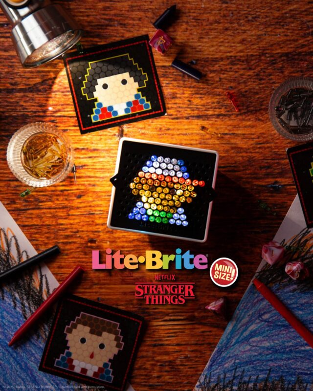 Ready to glow, nerds? 💡✨ Create Eleven, Dustin, Mike, Will, or Lucas on the Lite-Brite Mini, Stranger Things Edition! Available at @Walmart