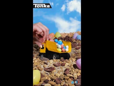 The Tonka Mighty Dump, Excavator, and Front Loader are ready for Easter adventures!